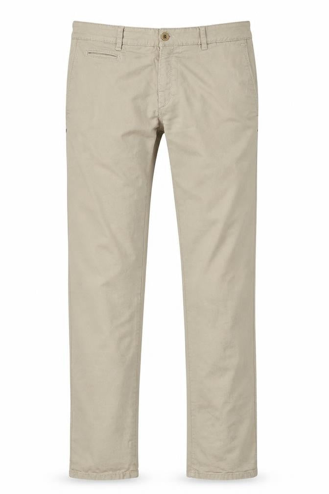 Brax Men’s Beige 32/32 Stretch Cotton Chino Trousers Flat Front