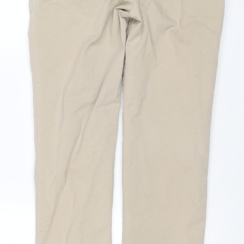 Brax Men’s Beige 32/32 Stretch Cotton Chino Trousers Flat Front