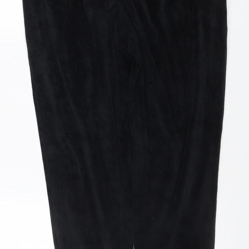 M&S Women Black UK 14 Velour Drawstring Jogger Sweatpants