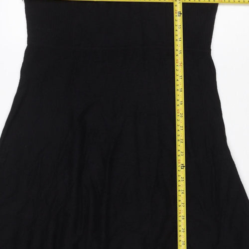 Per Una Women Black Size 16 Fit & Flare Knit Long Sleeve Knee Dress