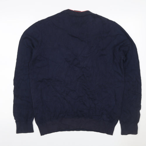 PS Paul Smith Men's Blue L Cotton Zebra Logo Crew Neck Jumper