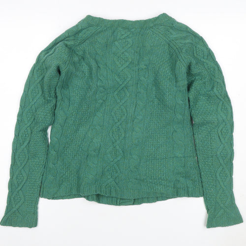 Seasalt Women’s Green UK 14 Cable-Knit Lambswool Cardigan