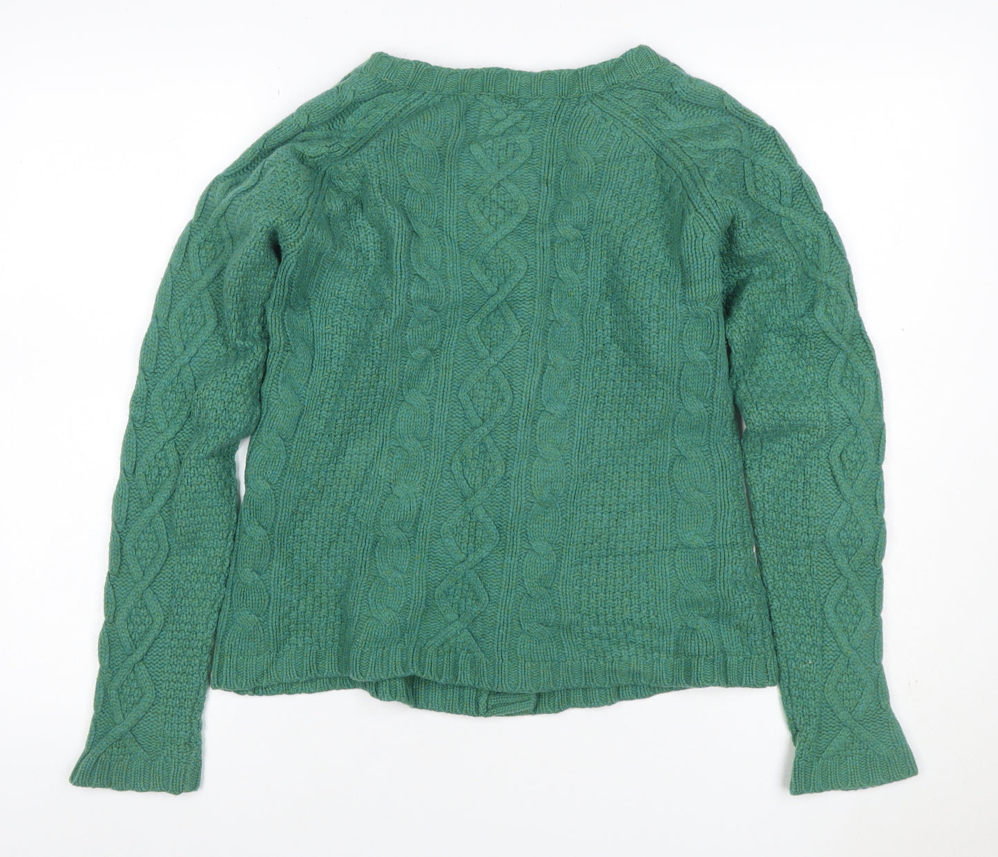 Seasalt Women’s Green UK 14 Cable-Knit Lambswool Cardigan