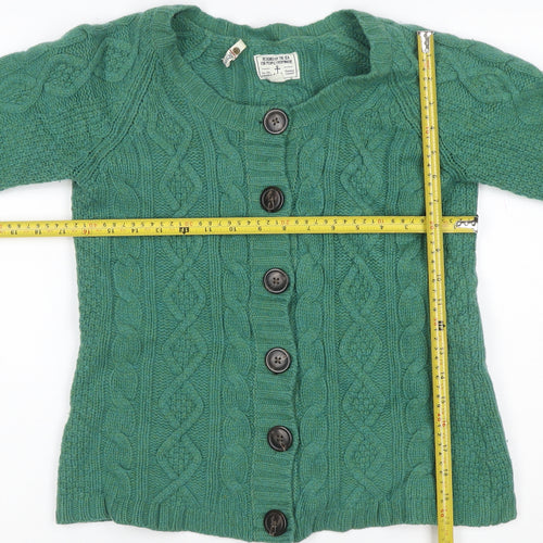 Seasalt Women’s Green UK 14 Cable-Knit Lambswool Cardigan