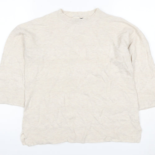 Principles Ben de Lisi Women Ivory Size 12 Mock Neck Knit Jumper