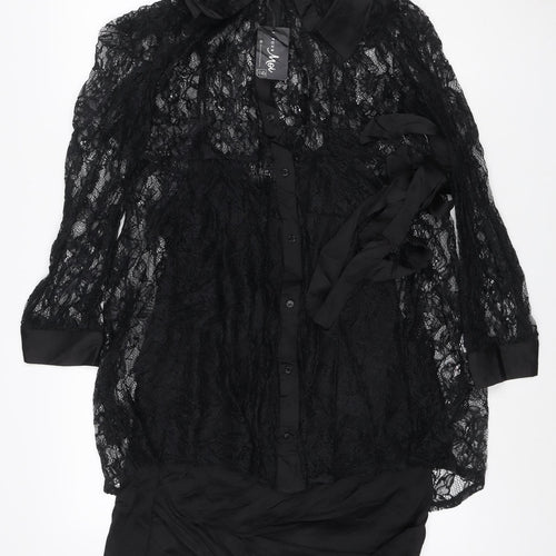 Pour Moi Women’s Black UK 16 Lace Fit & Flare Knee Dress