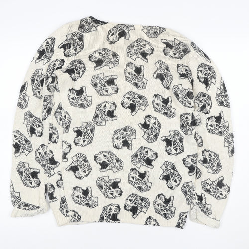 Custo Barcelona Women’s Ivory Black Skull Knit Jumper Size S