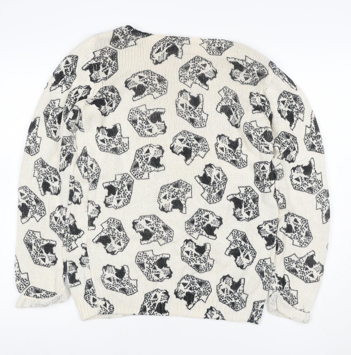 Custo Barcelona Women’s Ivory Black Skull Knit Jumper Size S