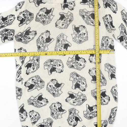 Custo Barcelona Women’s Ivory Black Skull Knit Jumper Size S