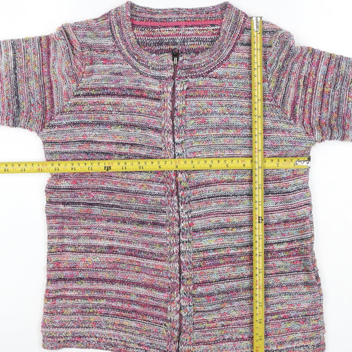 Marks and Spencer Women Multicoloured UK 8 Chunky Knit Zip Cardigan