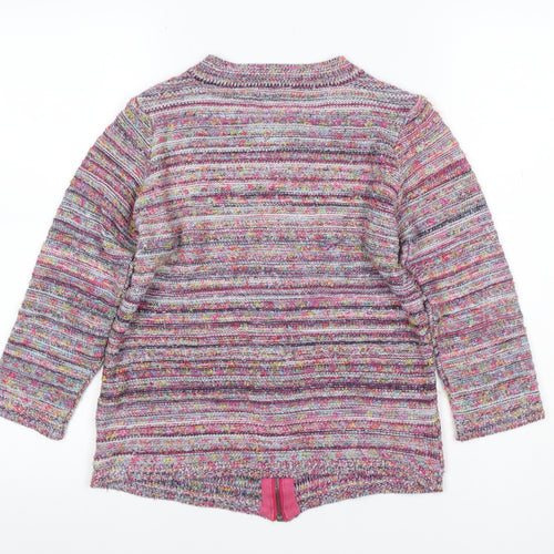 Marks and Spencer Women Multicoloured UK 8 Chunky Knit Zip Cardigan