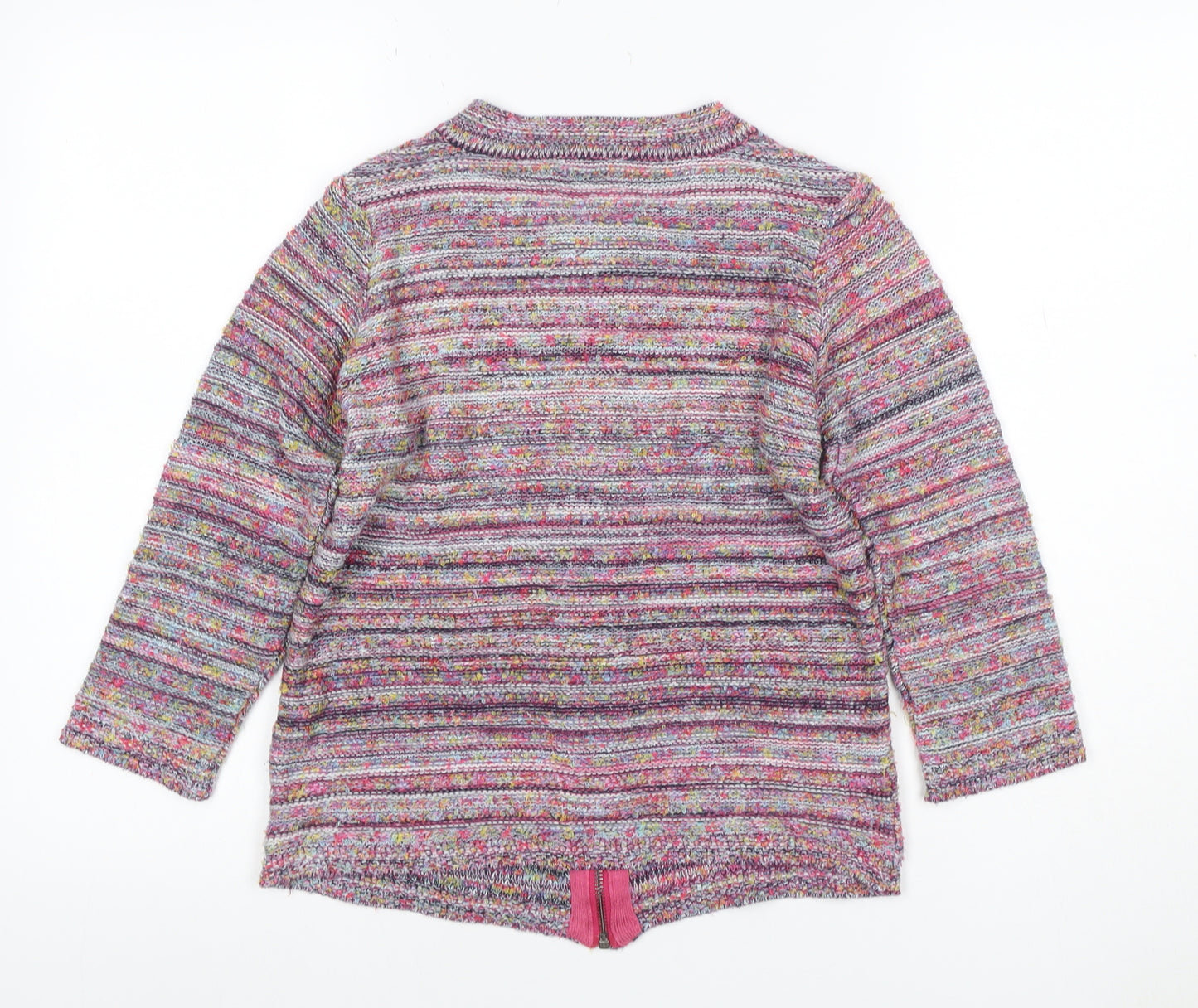 Marks and Spencer Women Multicoloured UK 8 Chunky Knit Zip Cardigan
