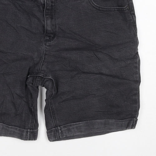 ANA Women’s Black Denim Bermuda Shorts UK 14 Petite 32in Waist Cuffed