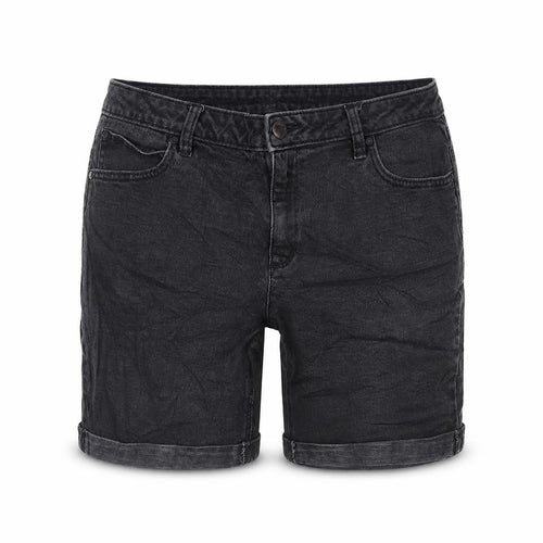 ANA Women’s Black Denim Bermuda Shorts UK 14 Petite 32in Waist Cuffed