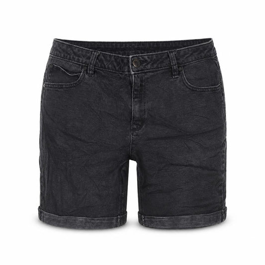 ANA Women’s Black Denim Bermuda Shorts UK 14 Petite 32in Waist Cuffed