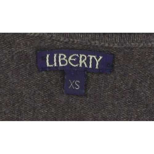 Liberty Women’s Brown Red V-Neck XS Fine Knit Raglan Sleeve Jumper