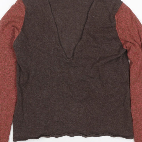 Liberty Women’s Brown Red V-Neck XS Fine Knit Raglan Sleeve Jumper