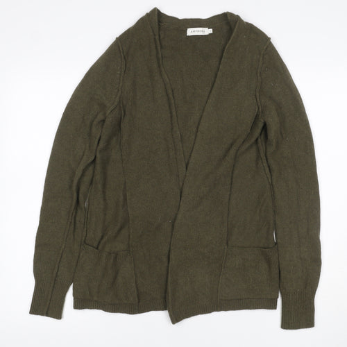 Amphora Women’s Green Angora Blend Open V-Neck Cardigan Size L