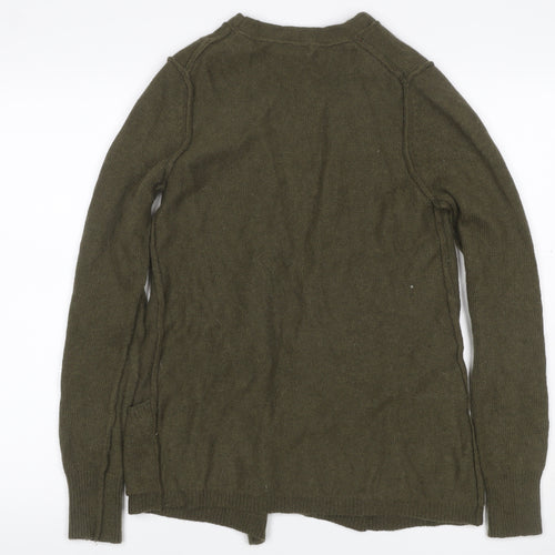 Amphora Women’s Green Angora Blend Open V-Neck Cardigan Size L