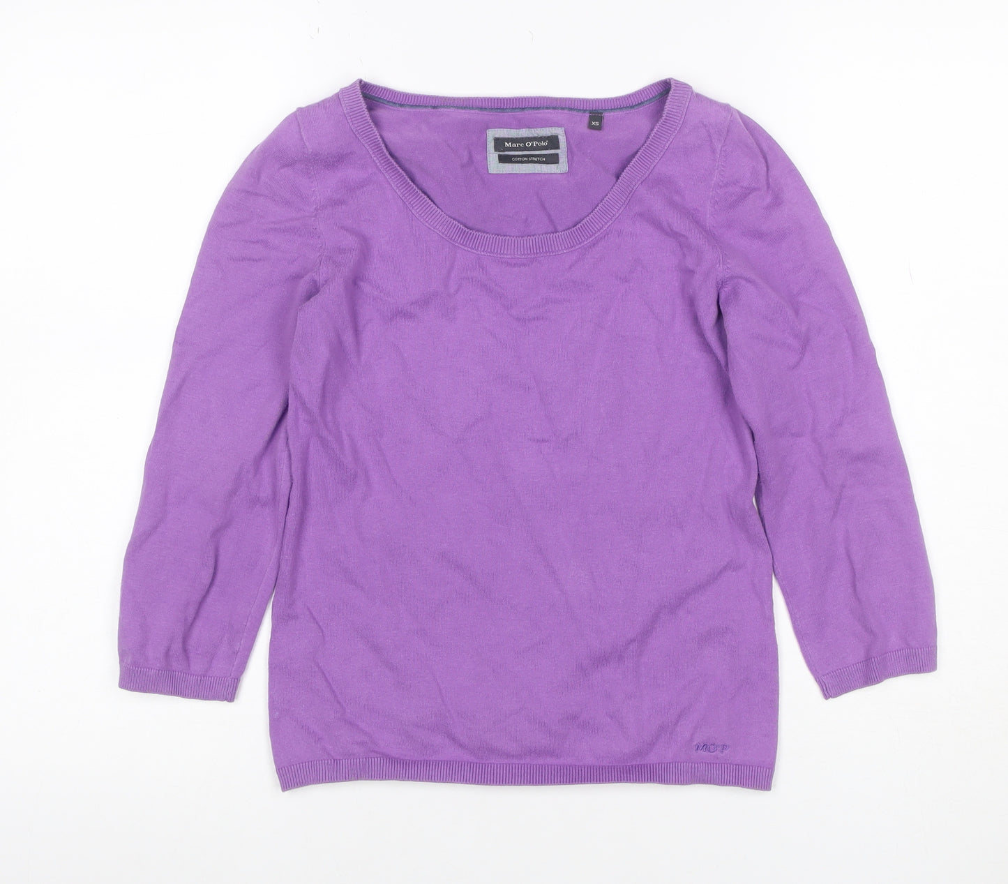 Marc O'Polo Women Purple XS Basic Cotton Stretch Long Sleeve Top