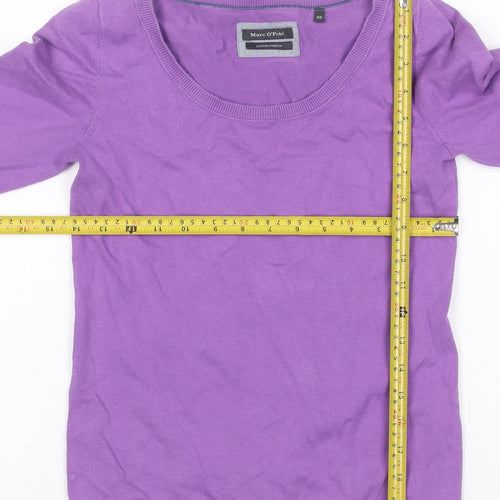 Marc O'Polo Women Purple XS Basic Cotton Stretch Long Sleeve Top