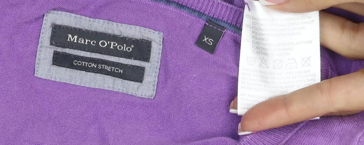 Marc O'Polo Women Purple XS Basic Cotton Stretch Long Sleeve Top