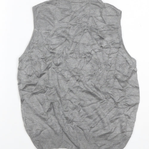 St Michael Marks & Spencer Women Grey Silk Knit Tank Top UK 10 Vintage