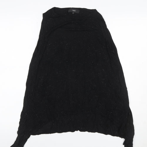 Next Women Black UK 12 Viscose Tunic Top Long Sleeve Round Neck