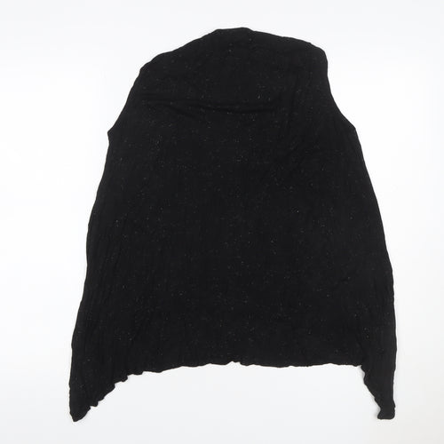 Next Women Black UK 12 Viscose Tunic Top Long Sleeve Round Neck