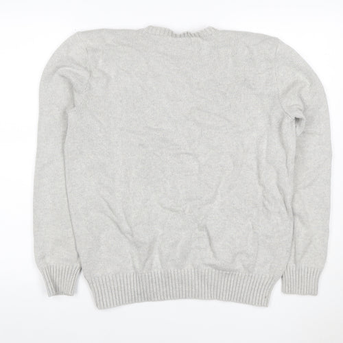 Polo Ralph Lauren Men's Grey Small Cotton Logo Crew Neck Jumper