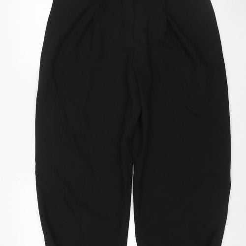 Zara Women Black L Tailored Capri Cropped Stretch Trousers