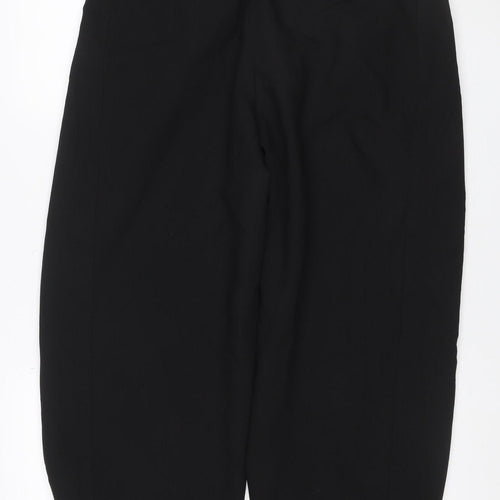Zara Women Black L Tailored Capri Cropped Stretch Trousers