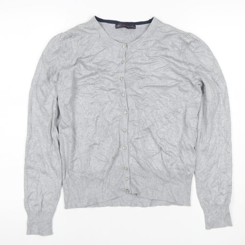 Marks and Spencer Women Grey UK 14 Button Knit Puff Sleeve Cardigan
