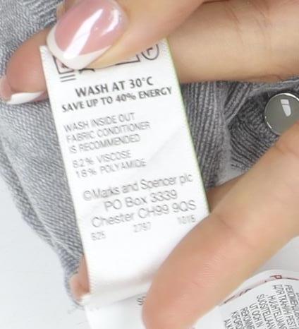 Marks and Spencer Women Grey UK 14 Button Knit Puff Sleeve Cardigan
