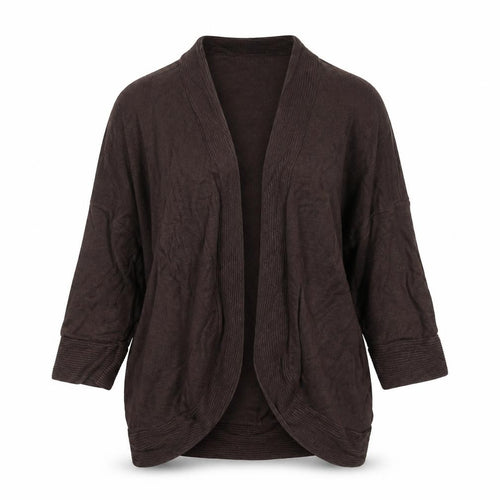Wallis Women’s Brown M Open Knit 3/4 Sleeve Cardigan