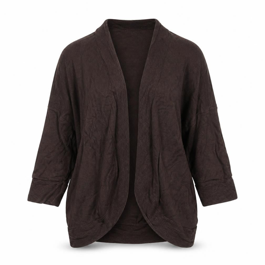 Wallis Women’s Brown M Open Knit 3/4 Sleeve Cardigan
