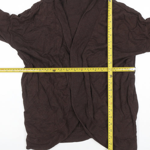 Wallis Women’s Brown M Open Knit 3/4 Sleeve Cardigan