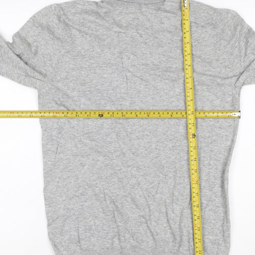 H&M Women Grey Size S Cotton Roll Neck Pullover Jumper