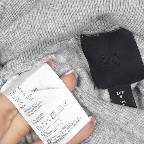 H&M Women Grey Size S Cotton Roll Neck Pullover Jumper