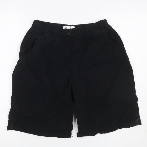Zara Men’s Black Cotton Drawstring Relaxed Shorts Size S