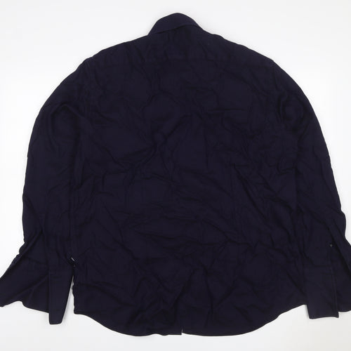 Jasper Conran Men’s Blue 17.5 Cotton Long Sleeve Button-Up Shirt