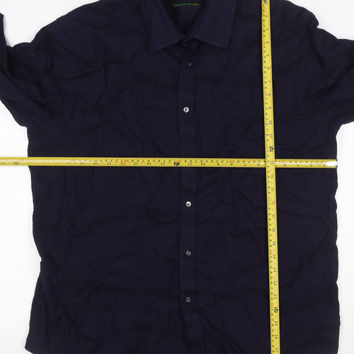 Jasper Conran Men’s Blue 17.5 Cotton Long Sleeve Button-Up Shirt
