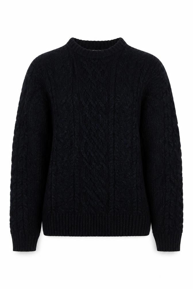 River Island Women's Black S Cable-Knit High Neck Jumper