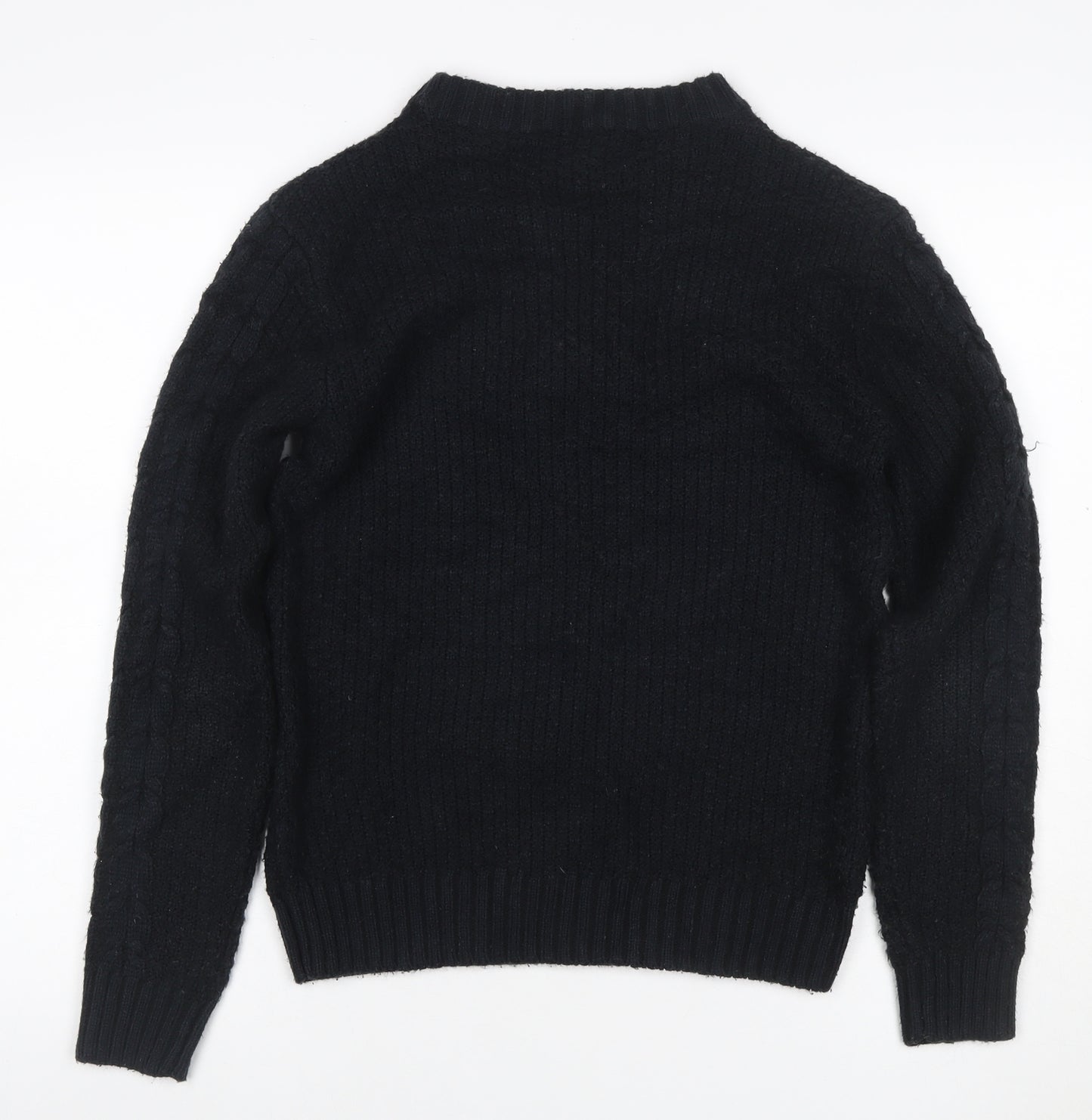 River Island Women's Black S Cable-Knit High Neck Jumper