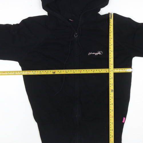 Pineapple Women Black Size 14 Full Zip Hooded Logo Hoodie