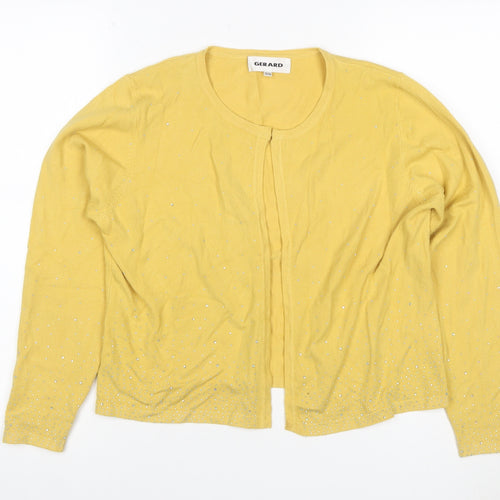 Gerard Women’s Yellow Rhinestone Knit Cardigan Size 12/14