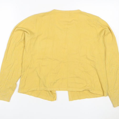 Gerard Women’s Yellow Rhinestone Knit Cardigan Size 12/14