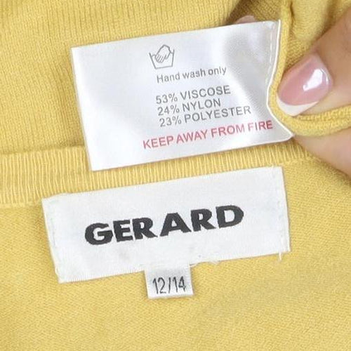 Gerard Women’s Yellow Rhinestone Knit Cardigan Size 12/14