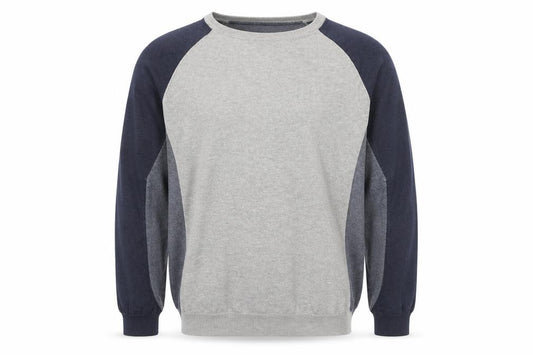 Jasper Conran Men’s Grey & Blue Cotton Knit Pullover Jumper 2XL