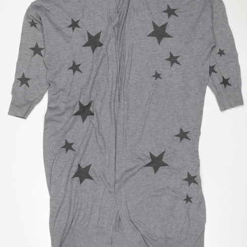 Next Women Grey XL Star Print Wool Blend Knit Pullover Jumper